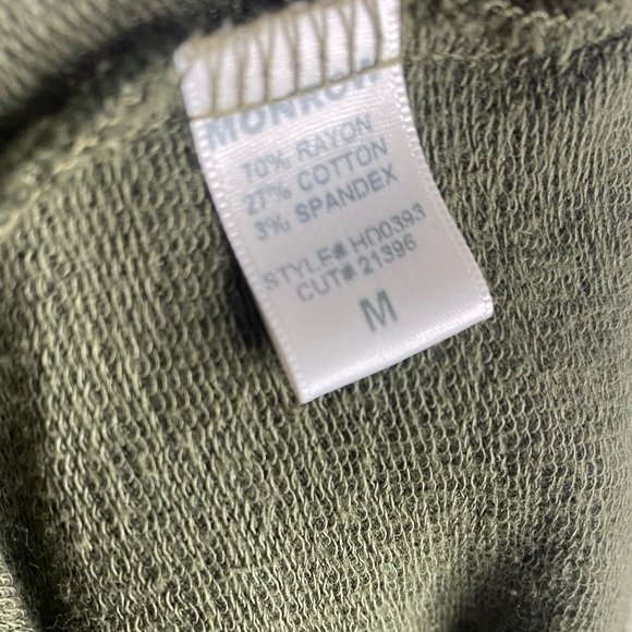 Monrow Faux Wrap Skirt dress Olive Army Green size M - Picture 11 of 11